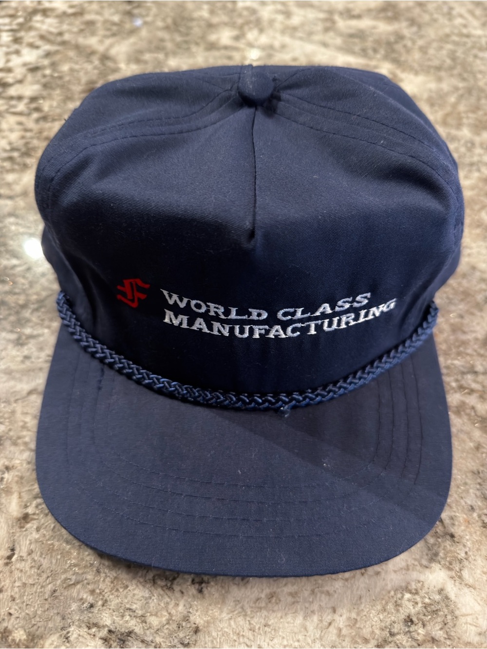 Ford Navy Blue 'World Class Manufacturing' Rope-Trim Cap with Red Logo
